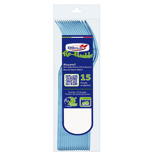 FOURCHETTES Réutilisable X15 - Bleu - DOPLA